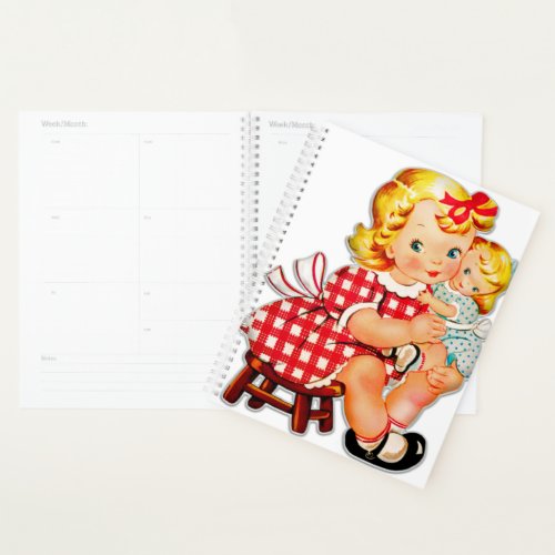 Little girl retro vintage doll child planner