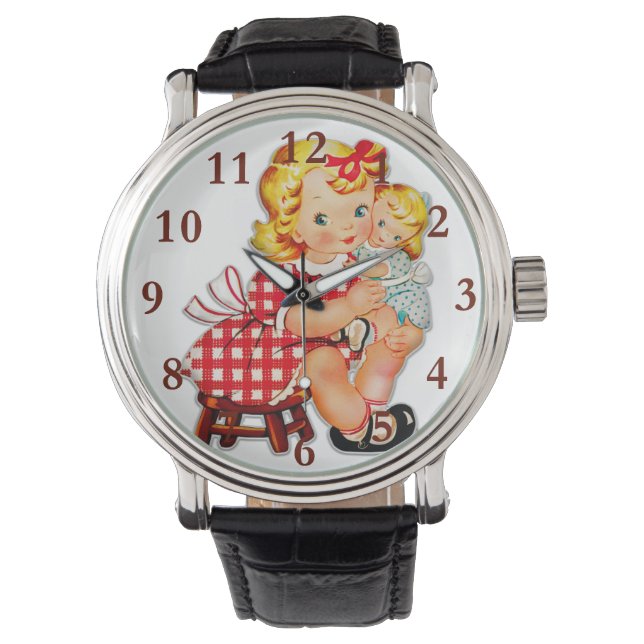 Little girl retro vintage doll child watch (Front)