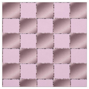 Little Girl Silk Pink Purple Square Pattern Quilt Fabric