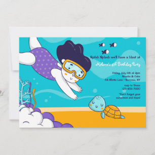 Little Girl Snorkeler Invitation
