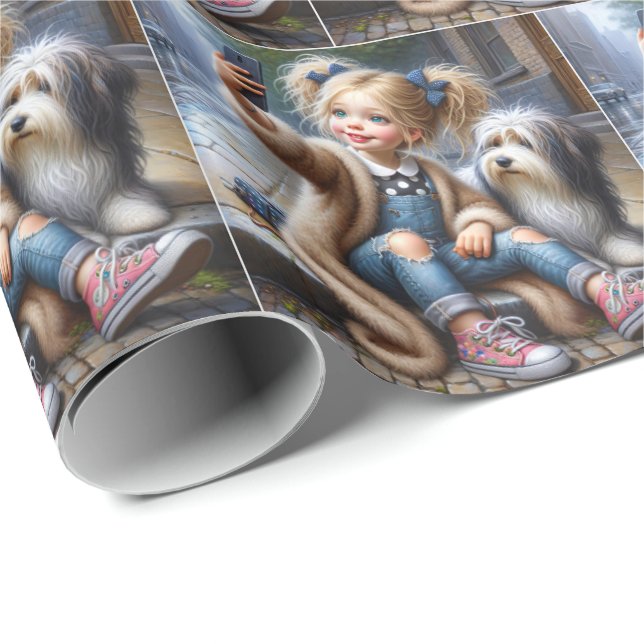 Little Girl Taking a Selfie Wrapping Paper (Roll Corner)