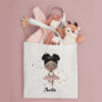 Little Girl w/Crown Dancing Ballet, Pink & Brown Tote Bag