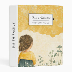 Little Girl Watching a Bumblebee Mini Binder