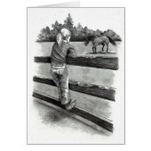 Little Girl Watching Horse in Pasture: Pencil (Front)