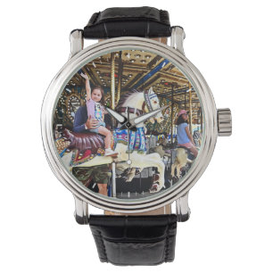 Little Girl Waving Hi From Carousel Watch