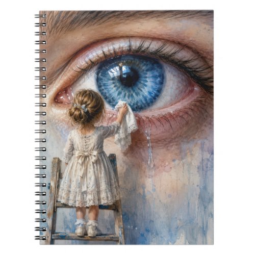 Little Girl Wiping a Tear Away Notebook