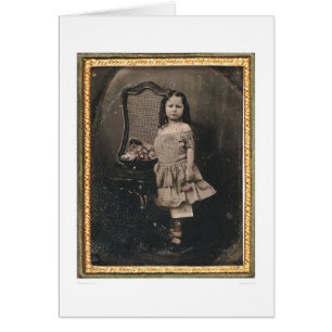Little girl with a basket of flowers (40319) cards