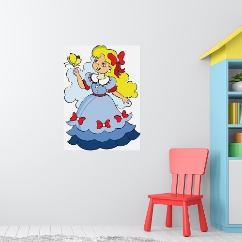 Little Girl With A Butterfly Poster