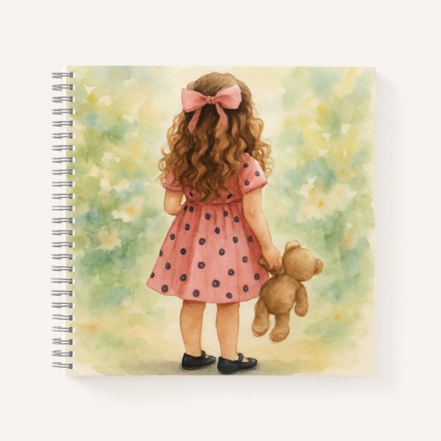  Little Girl with a Teddy Bear by Natasha Us Notebook (Front)