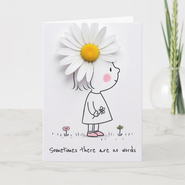 Little Girl With a White Daisy Card (Front)