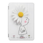 Little Girl With a White Daisy On Her Head iPad Mini Cover