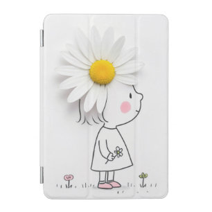 Little Girl With a White Daisy On Her Head iPad Mini Cover