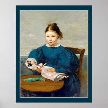 Little Girl with Doll by Corot Poster