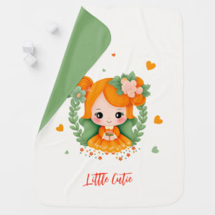 Little girl with flowers baby blanket