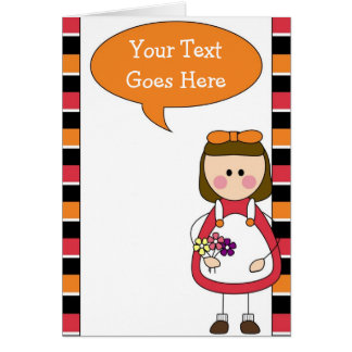 little girl with flowers cards