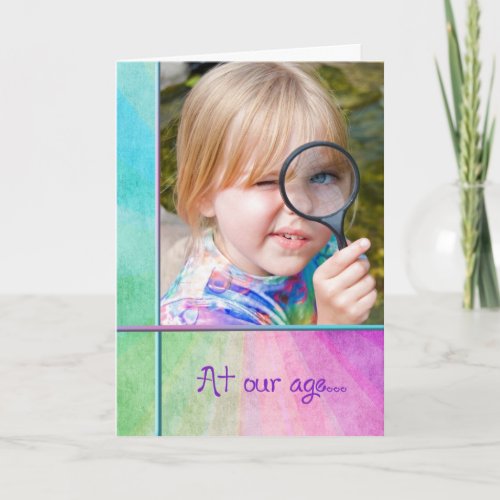 little girl with magnifying glass birthday humor card