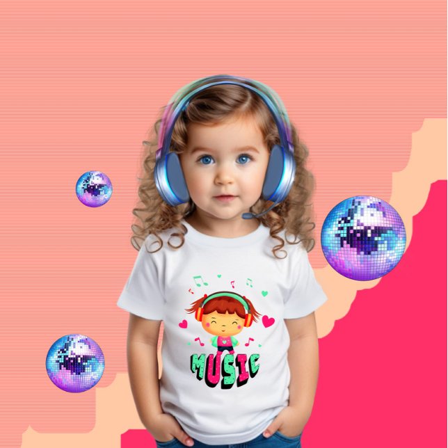Little girl with music baby T-Shirt (Creator Uploaded)