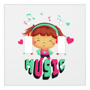 Little girl with music light switch cover