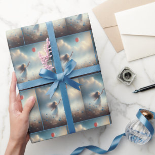 Little Girl With Red Balloon Wrapping Paper