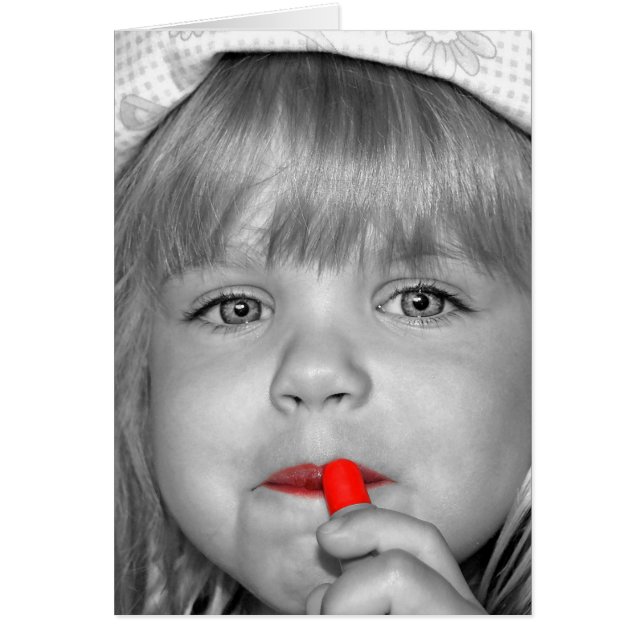 Little Girl with Red Lipstick Birthday (Front)