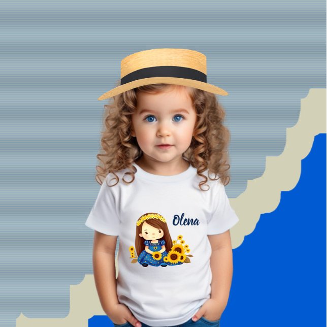 Little girl with sunflowers toddler t-shirt (Creator Uploaded)