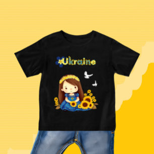 Little girl with sunflowers toddler t-shirt