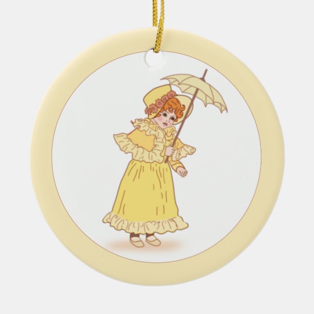 Little girl with umbrella ornament (Front)