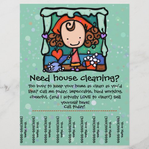 Little Girlie promotes housecleaning business GRN Flyer