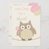 Little Girls Are a Hoot Owl Baby Shower Invitation (Front/Back)