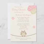 Little Girls Are a Hoot Owl Baby Shower Invitation (Back)
