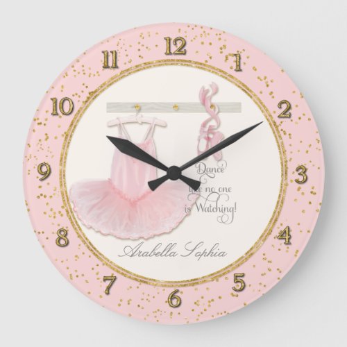 Little Girls Ballet Ballerina Dance Room Decor Large Clock