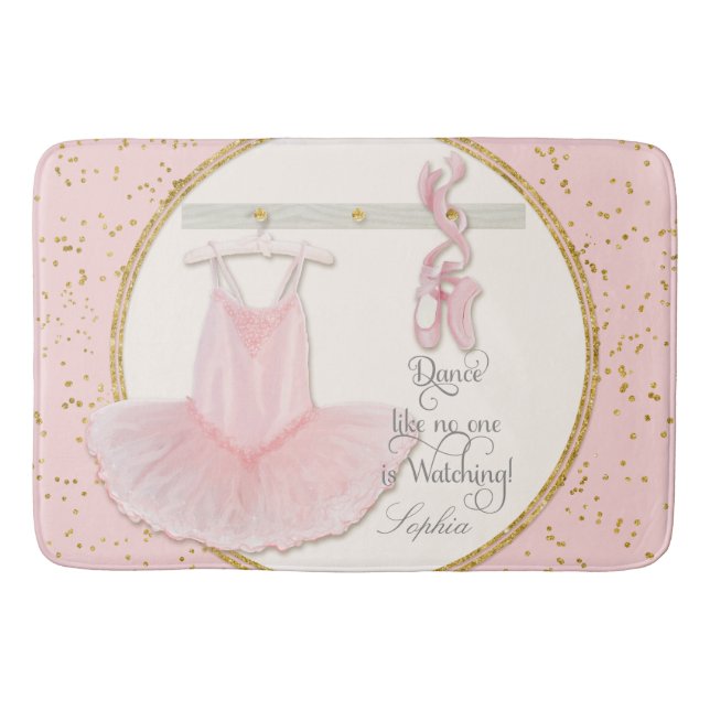 Little Girls Ballet Slipper Ballerina Tutu Dance Bathroom Mat (Front)
