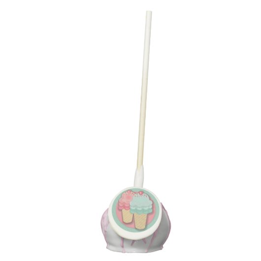 Little Girls Birthday Party Ice Cream Cake Pops (Front)