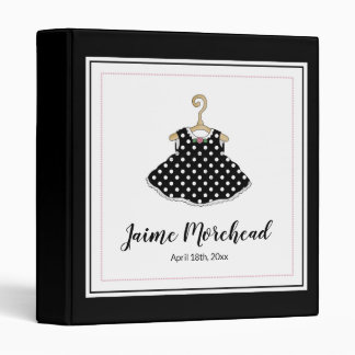 Little Girl's Black Polka Dot Dress Binder