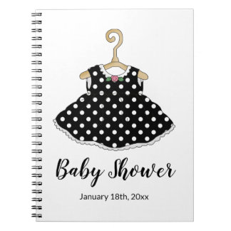 Little Girl's Black Polka Dot Dress Notebook