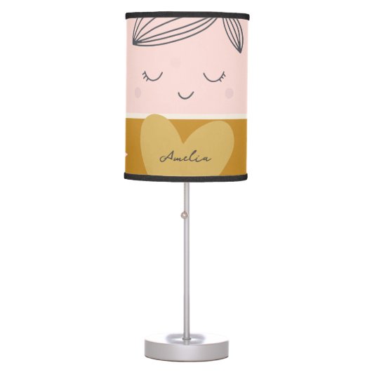 Little Girls Boho Primrose Princess  Table Lamp (Front)