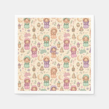 Little Girls Colorful Eid Mubarak Napkins