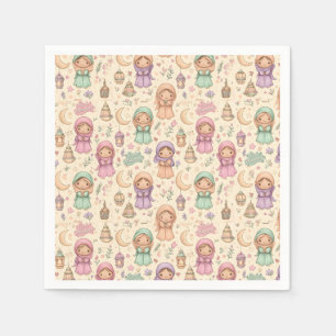 Little Girls Colorful Eid Mubarak Napkins