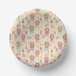 Little Girls Colourful Eid Mubarak Paper Bowls