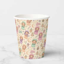 Little Girls Colourful Eid Mubarak Paper Cups
