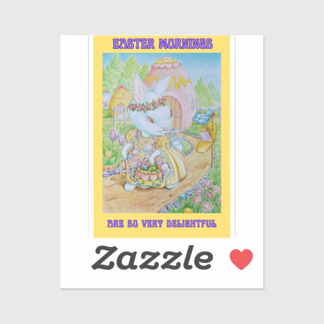 Little Girls Easter Sticker  (Sheet)