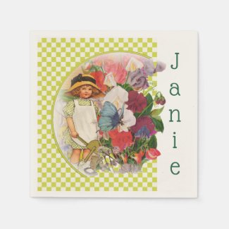 Little Girl's Garden Party Napkin