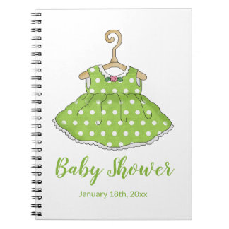 Little Girl's Green Polka Dot Dress Notebook