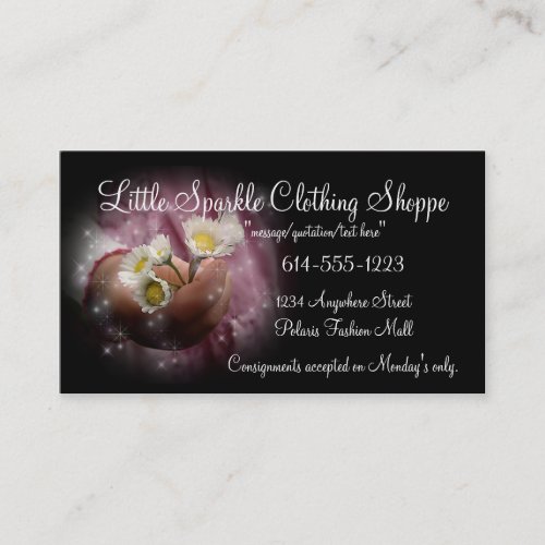 Little Girls Hand w/ Daisies Child Business Cards