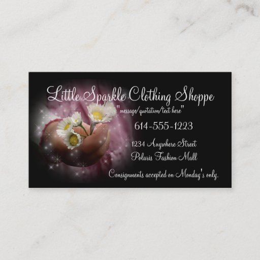 Customizable Little Girls Hand w/ Daisies Child Business Cards