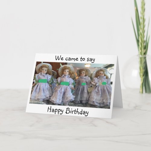 LITTLE GIRLS HAPPY BIRTHDAY FROM VINTAGE DOLLS CARD