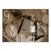 little girls on railroad tracks in clock face (Front Horizontal)