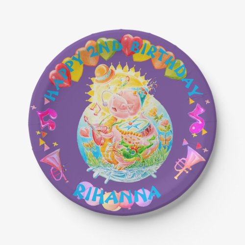 Little Girls Personalized Birthday Paper Plate