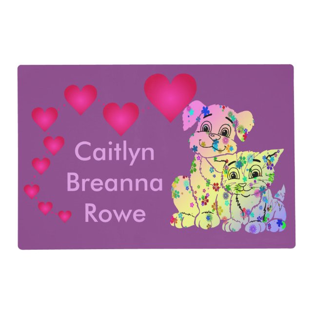 Little Girls Personalized Placemat (Front)