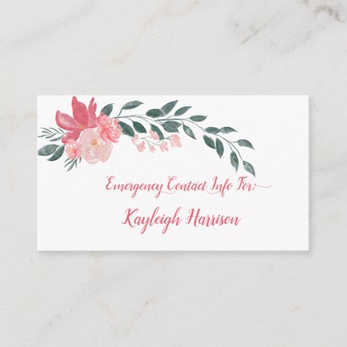 Little Girls Pink Peonies Mommy Calling Card